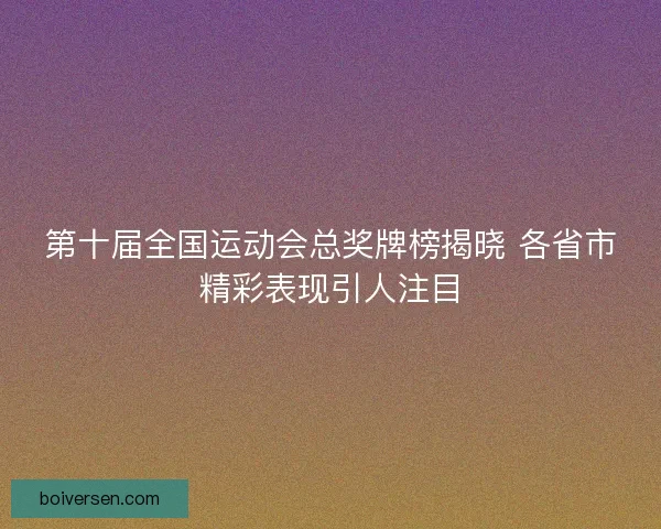 第十届全国运动会总奖牌榜揭晓 各省市精彩表现引人注目